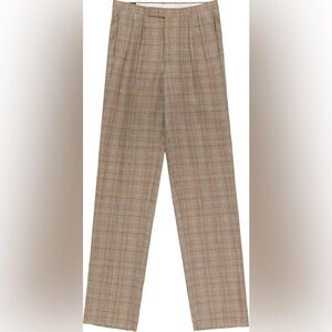 New Aimé Leon Dore Double Pleated Plaid Dress Pants Wool Linen Blend